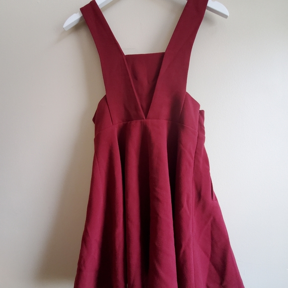 Vintage Unique wine dress with bow, medium, fully lined - Picture 5 of 11